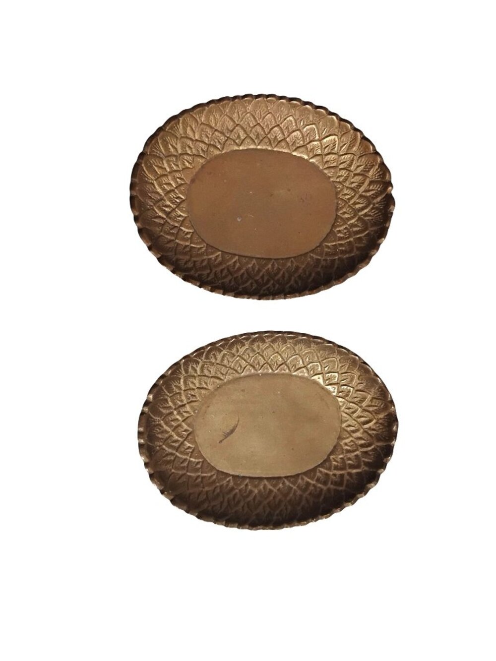 Vintage Brass Ashtrays  2 4" Oval India